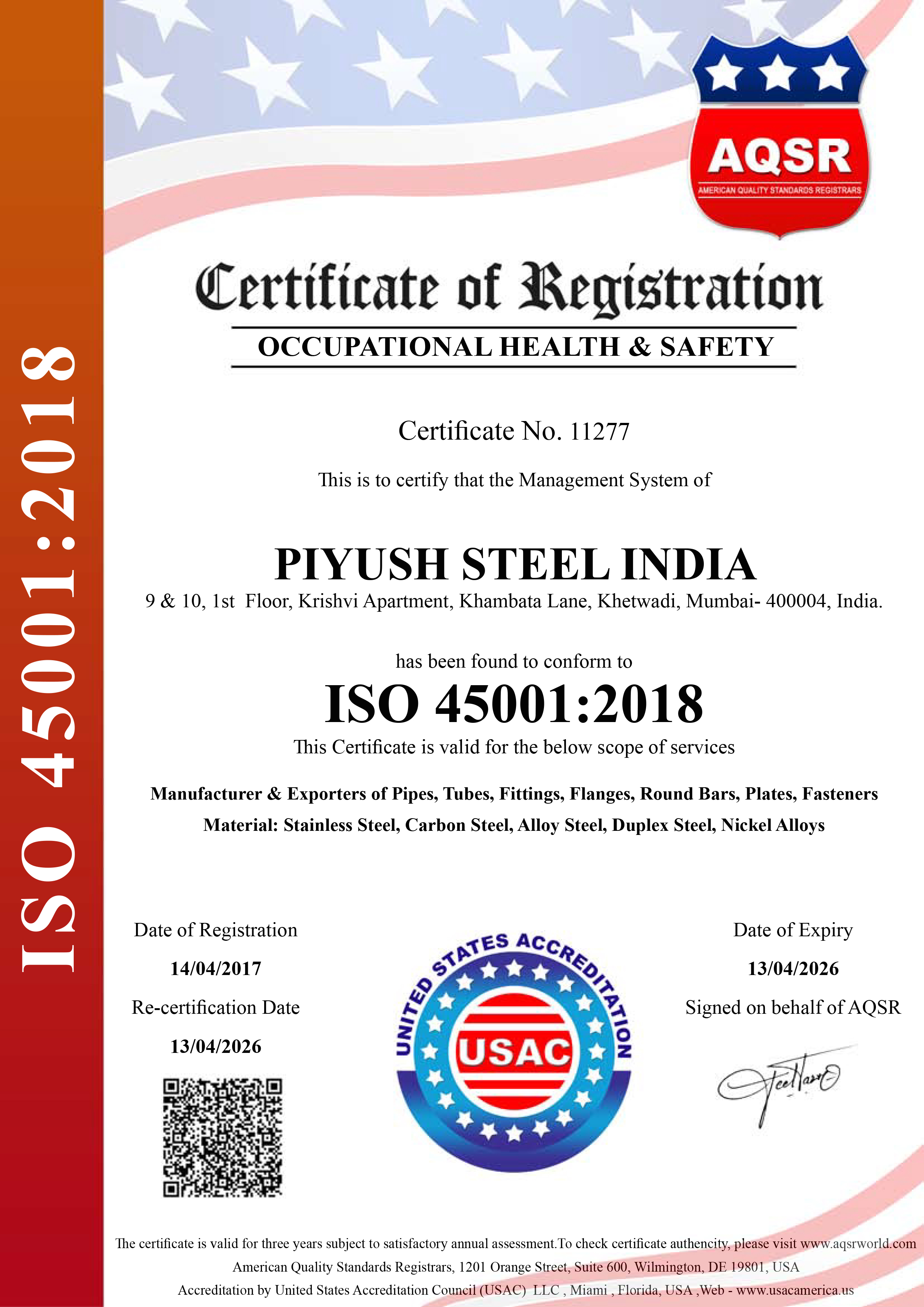  OCCUPATIONAL HEALTH & SAFETY