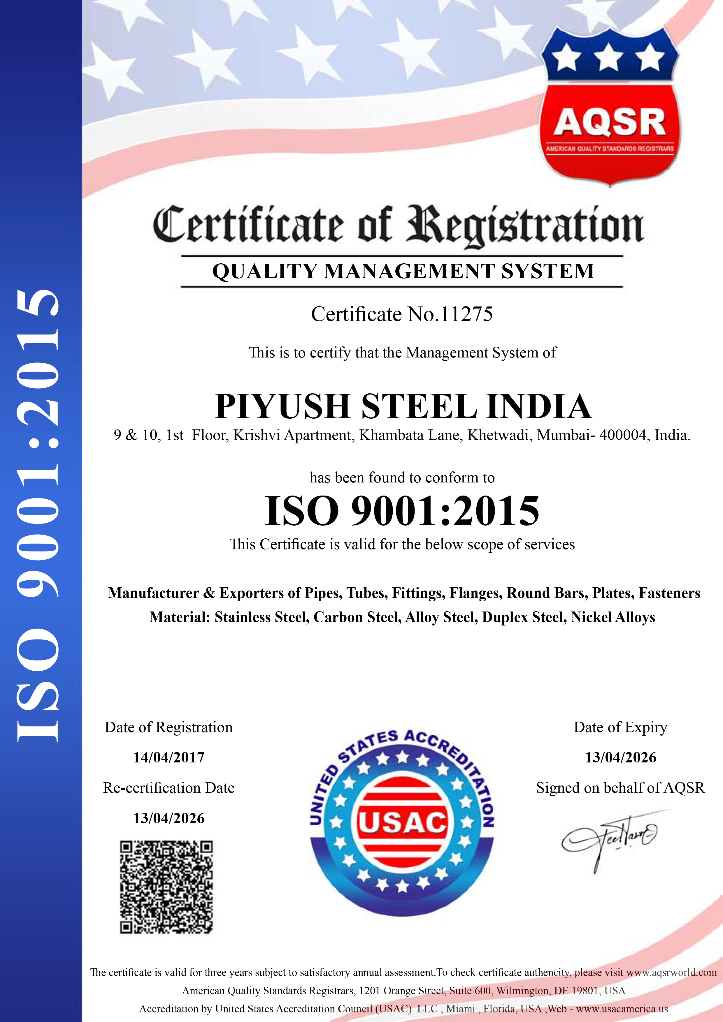  QUALITY MANAGEMENT SYSTEM